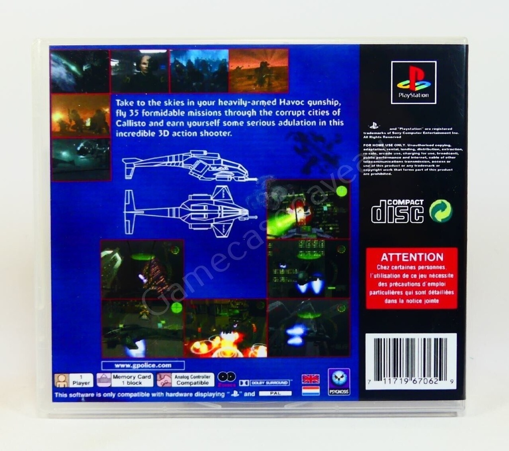 Storage CASE for Use with PS1 Game - G-Police