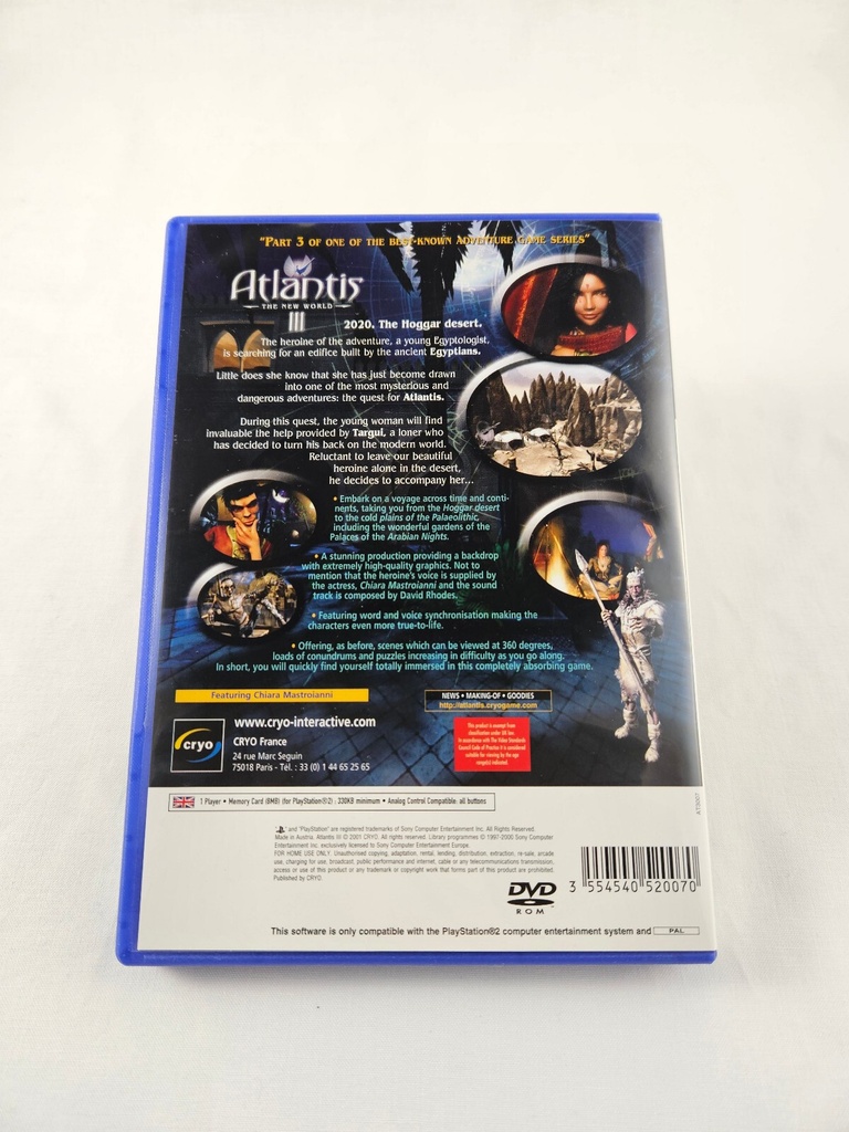 Atlantis III PlayStation 2 PS2 + Manual Tracked Post (G14)