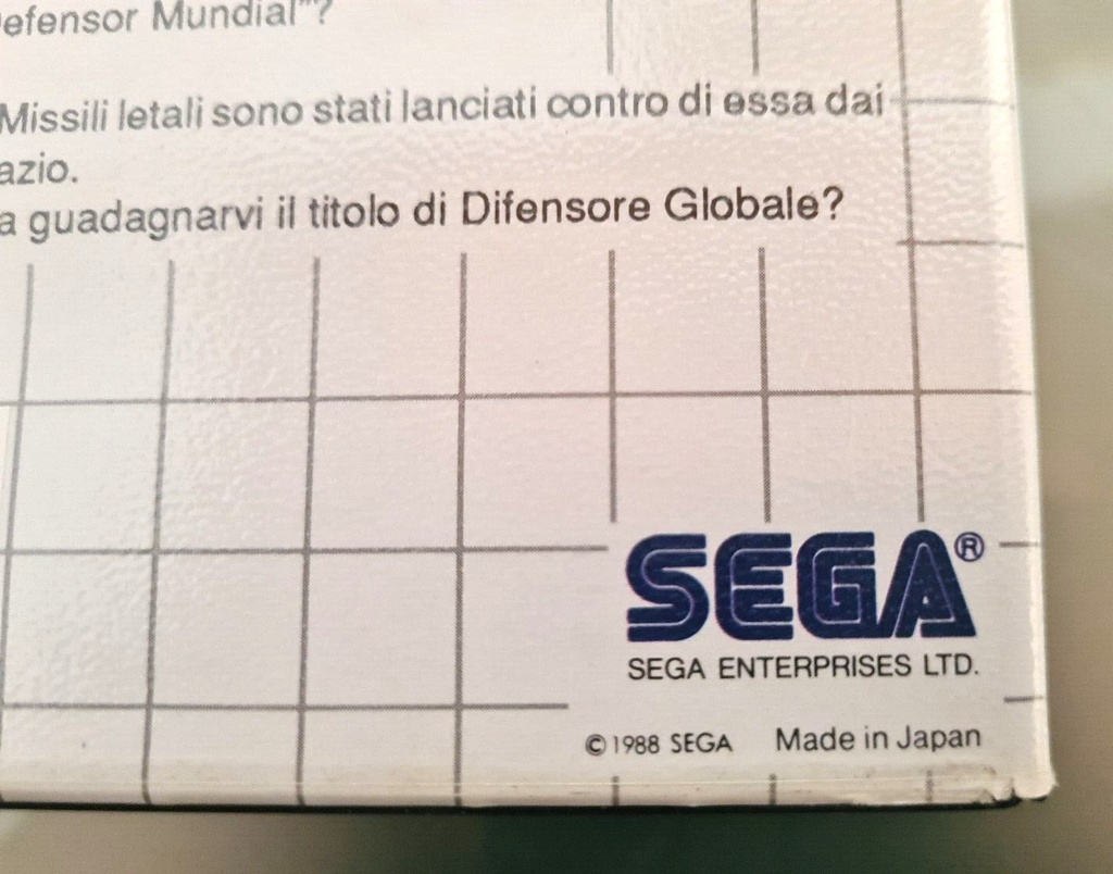 Sega Global Defense, the Mega Cartridge, Box and Booklet 1988, Japan